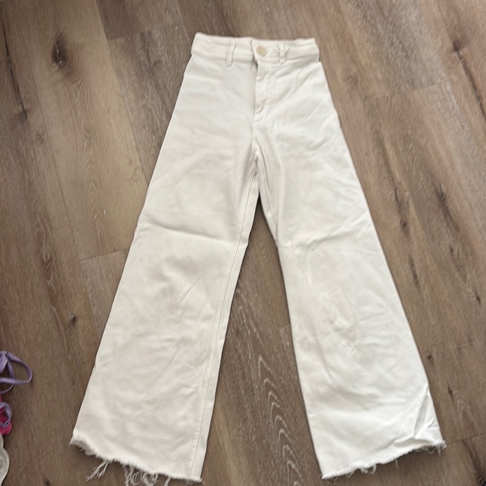 Zara Women's White Wide-Leg Jeans size 0